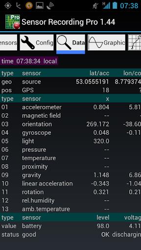 Sensor Recording Lite Captura de pantalla 3