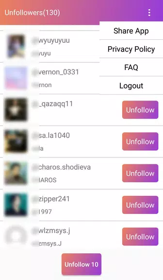 Follow Analyzer who not follow應用截圖第3張