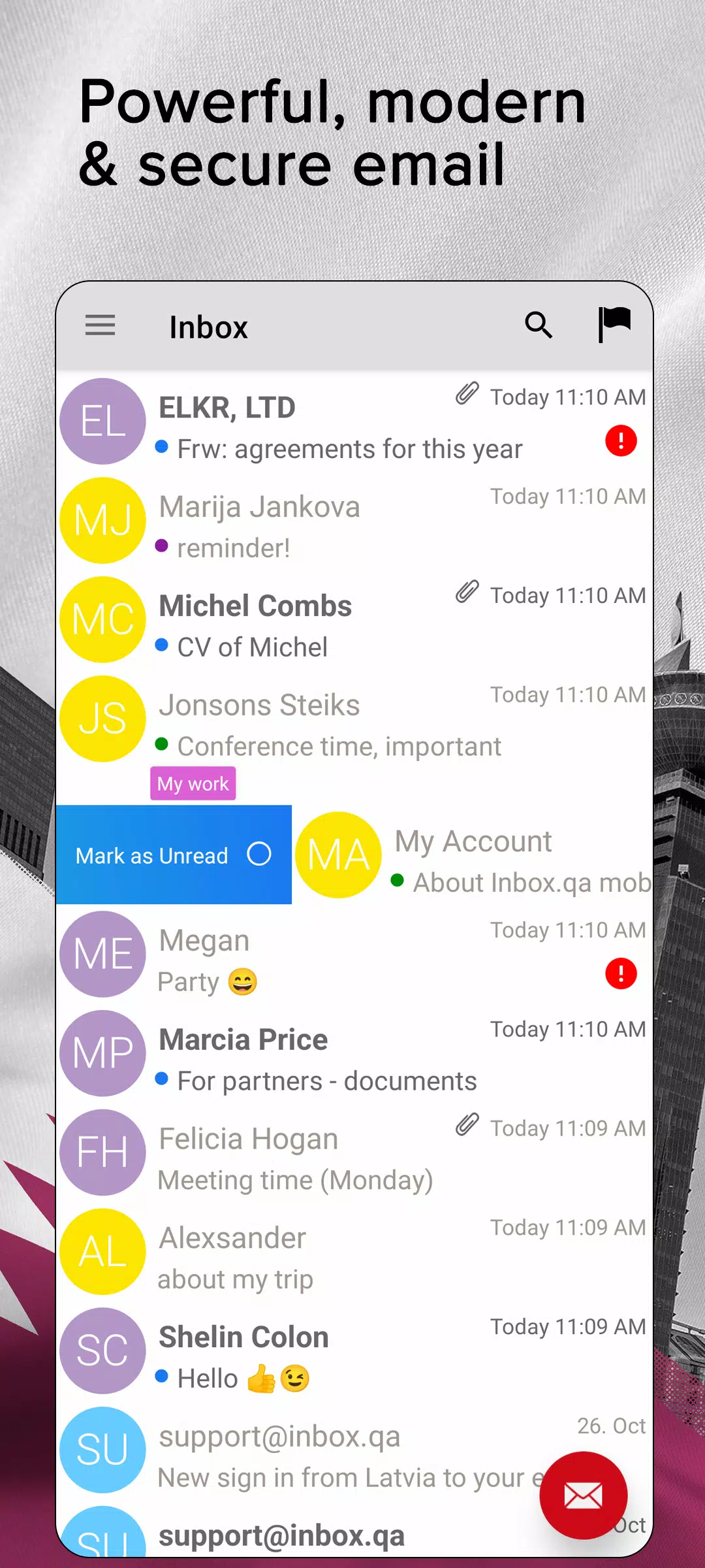 Inbox.qa email Captura de pantalla 1