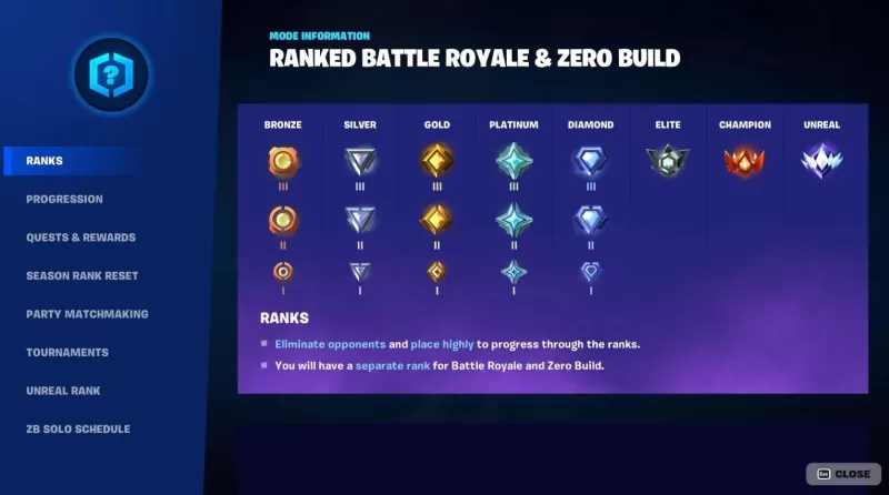 Fortnite移動排名指南 - 所有等級，獎勵和策略