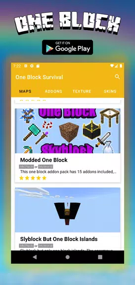 Map One Block Survival - block Captura de tela 1