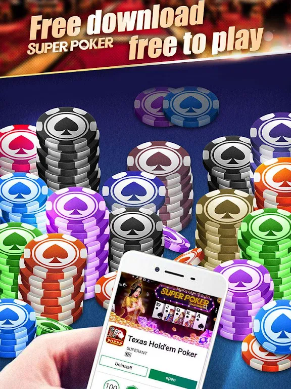 Super Texas Poker--Best Free Texas Hold’em poker Captura de pantalla 1