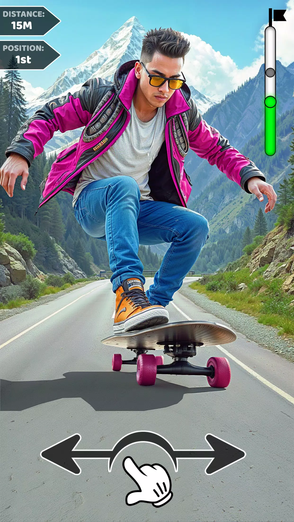 Downhill Skateboarding Game Captura de tela 4
