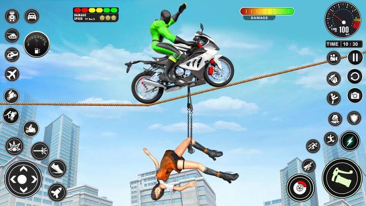 Superhero Bike Mega Ramp Games 스크린샷 2