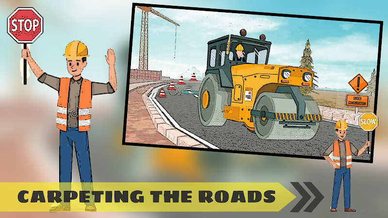 Highway road construction game Скриншот 1