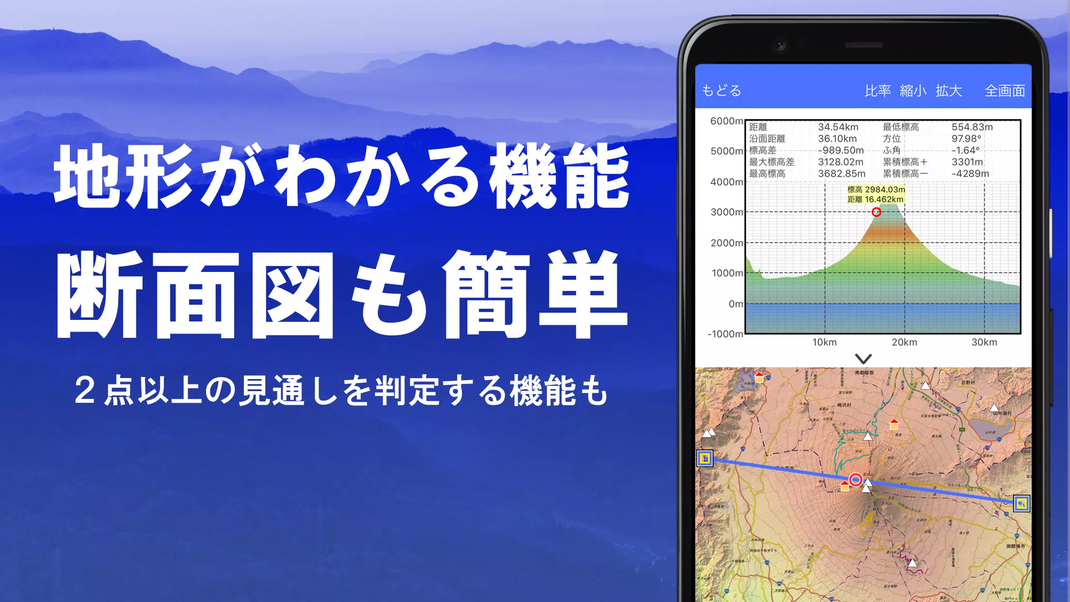 スーパー地形 - GPS対応地形図アプリ應用截圖第2張