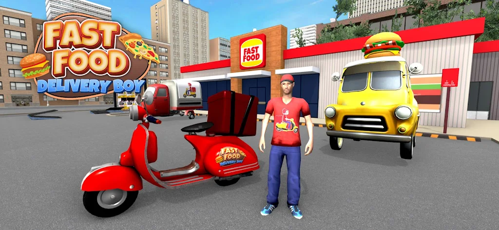 Fast Food Delivery Bike Game 스크린샷 1