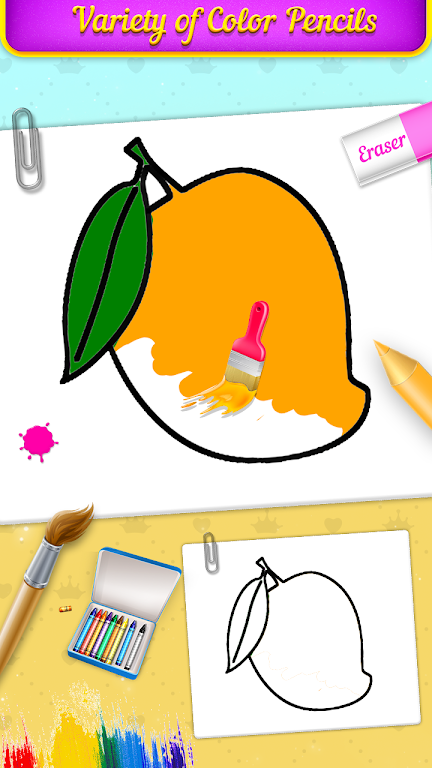 Fruits Coloring Book & Drawing スクリーンショット 3