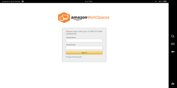 Amazon WorkSpaces Captura de pantalla 1