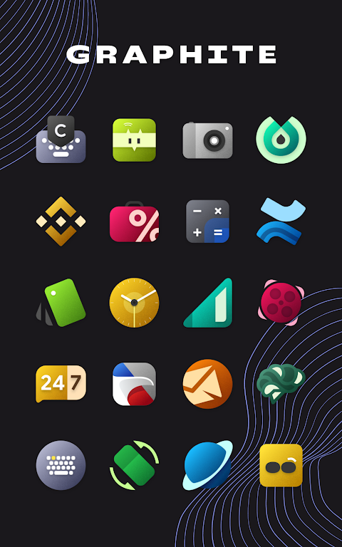 Graphite Icon Pack Mod Capture d’écran 2