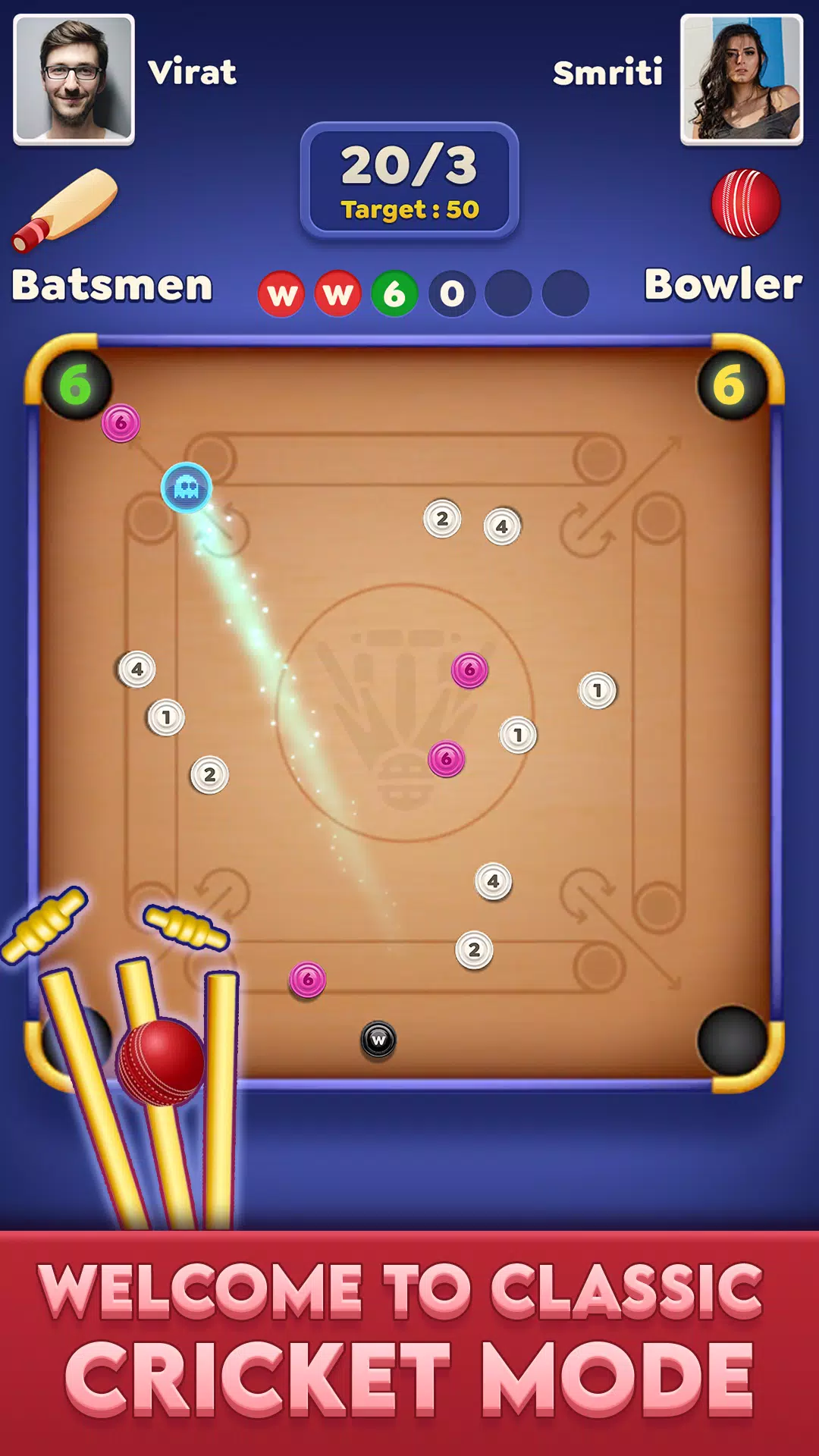 Carrom Cricket Captura de tela 2