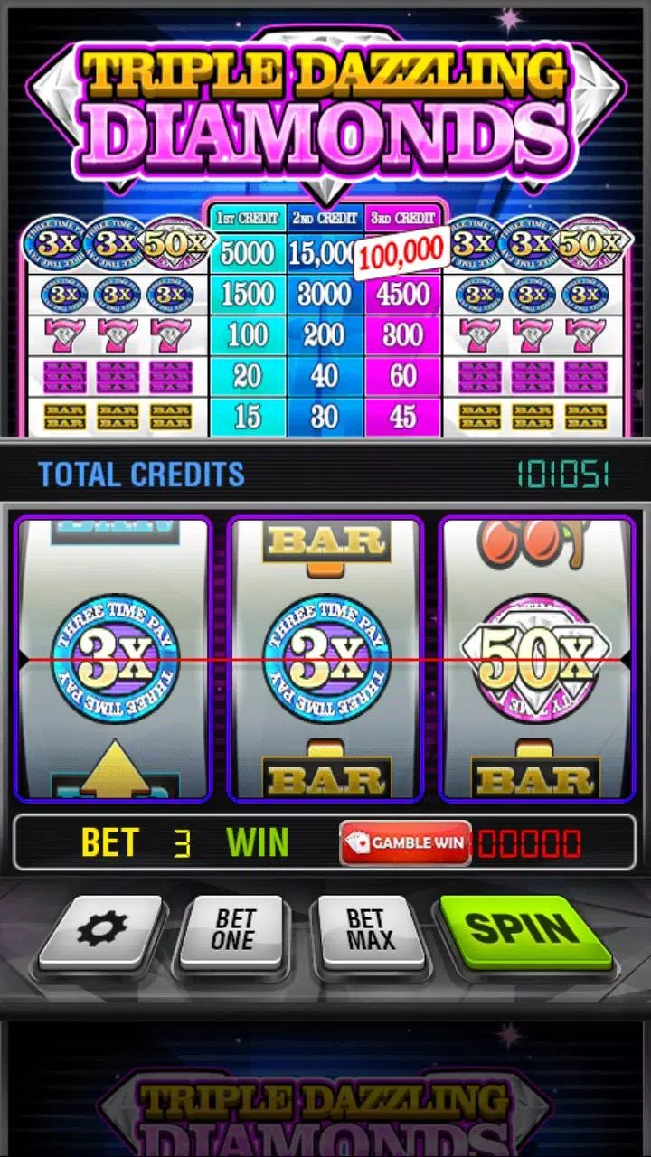 Triple Dazzling Diamonds Slots Captura de pantalla 1