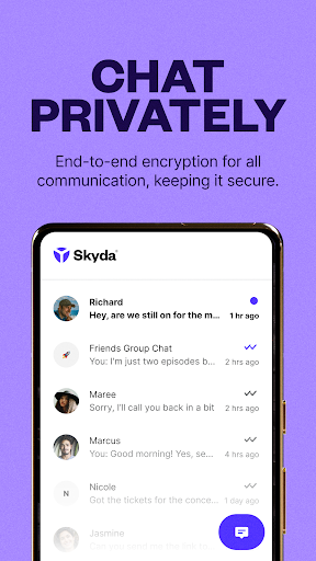 Skyda - Chats & VPN Captura de pantalla 1