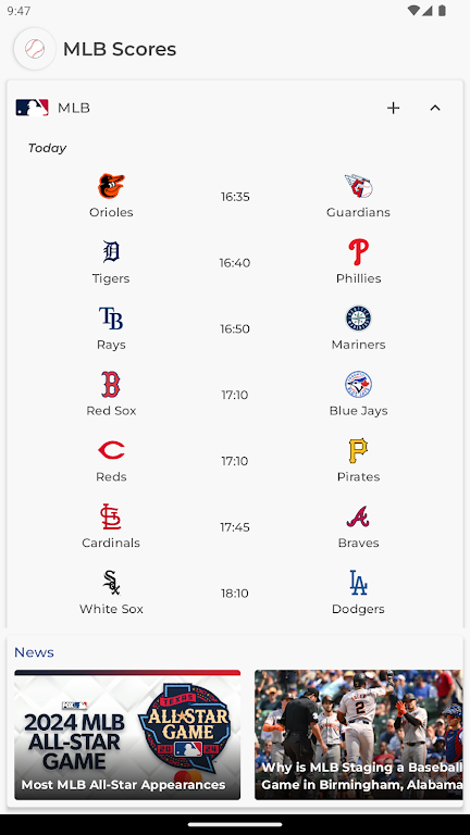 MLB Scores Скриншот 1