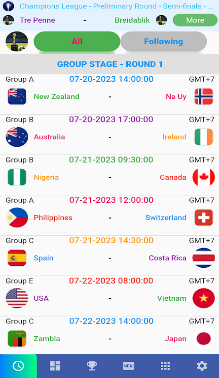 Female Cup Matches स्क्रीनशॉट 1