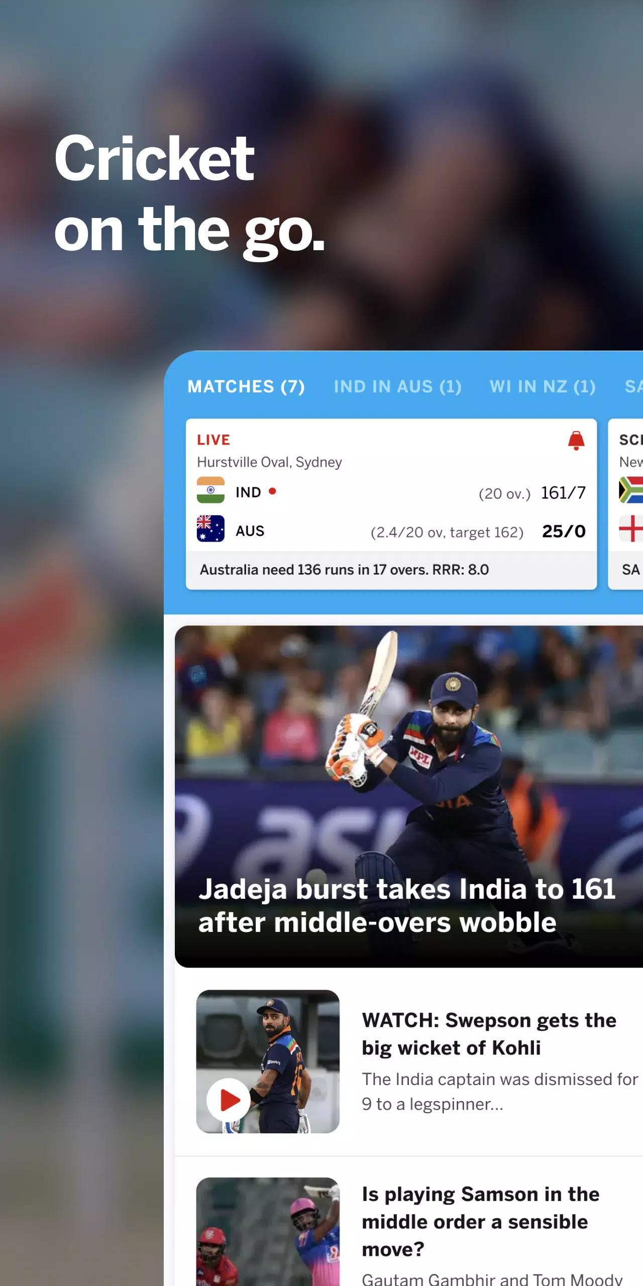 ESPNcricinfo - Live Cricket Screenshot 1