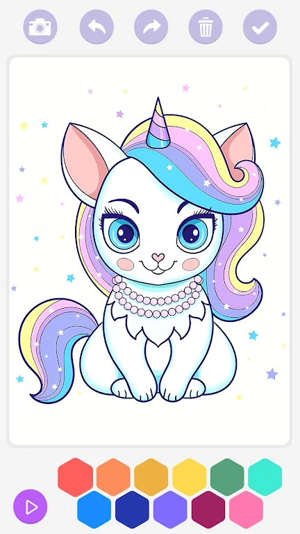 Unicorn Cat Coloring Book Скриншот 3