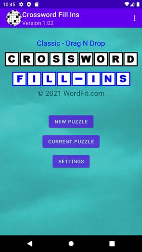 Drag-n-Drop Crossword Fill-Ins Captura de tela 1