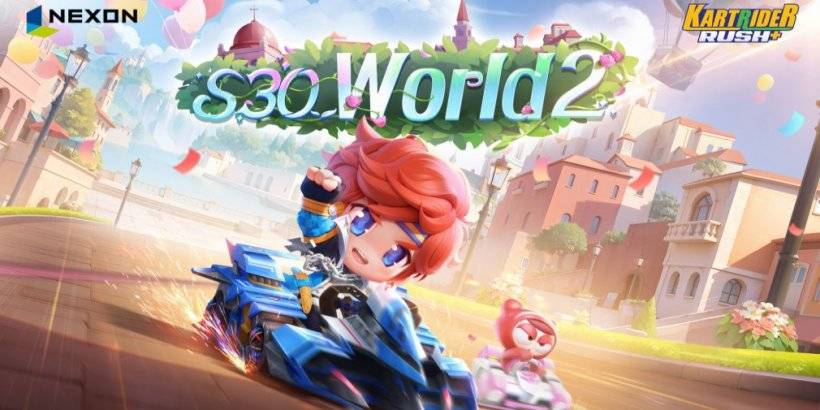 Season 30: World 2 of KartRider Rush+ launches with new karts, tracks, and characters.