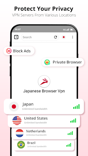 Japanese Browser Vpn: Private 스크린샷 3