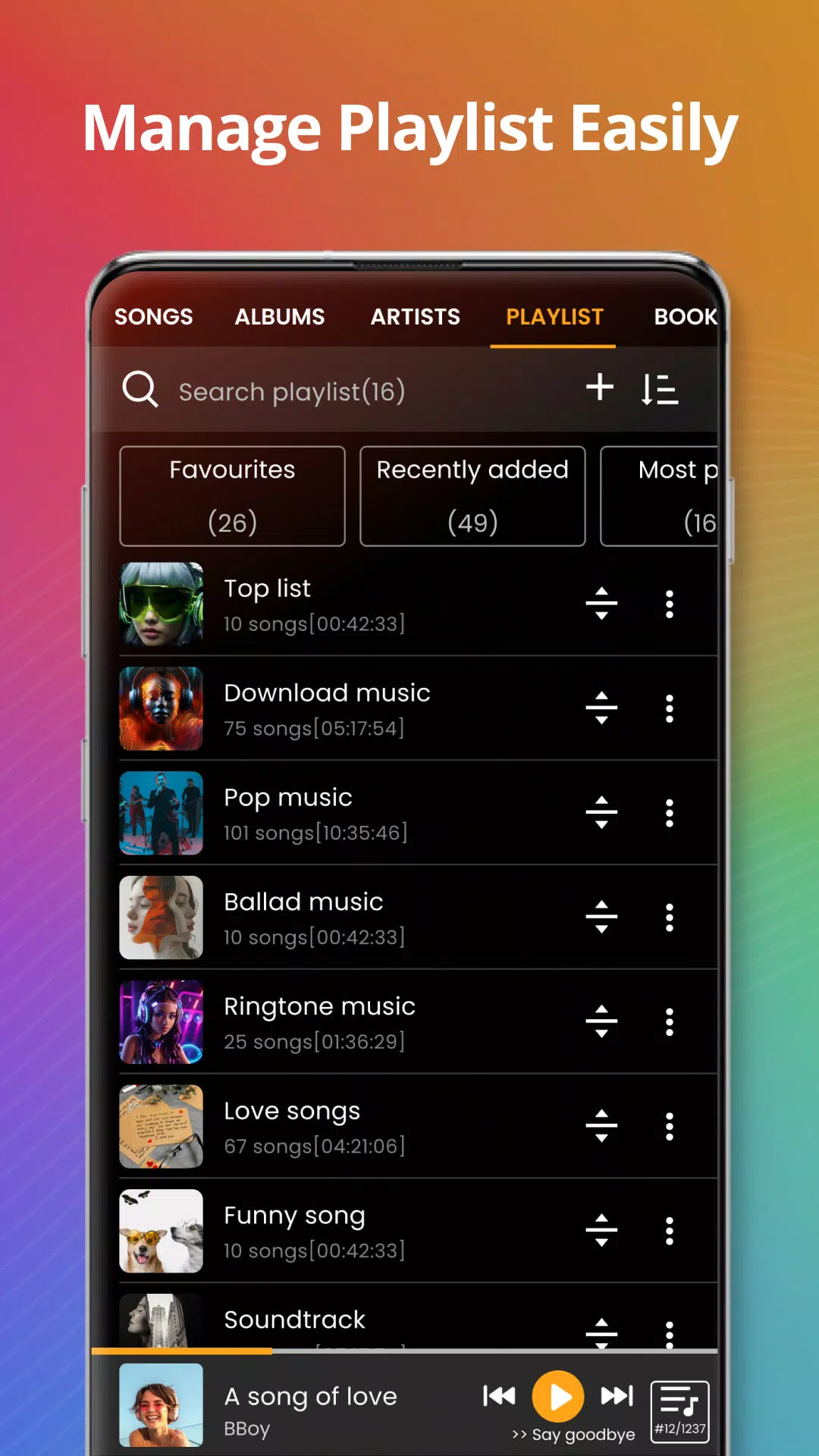 Reproductor de música Captura de pantalla 2