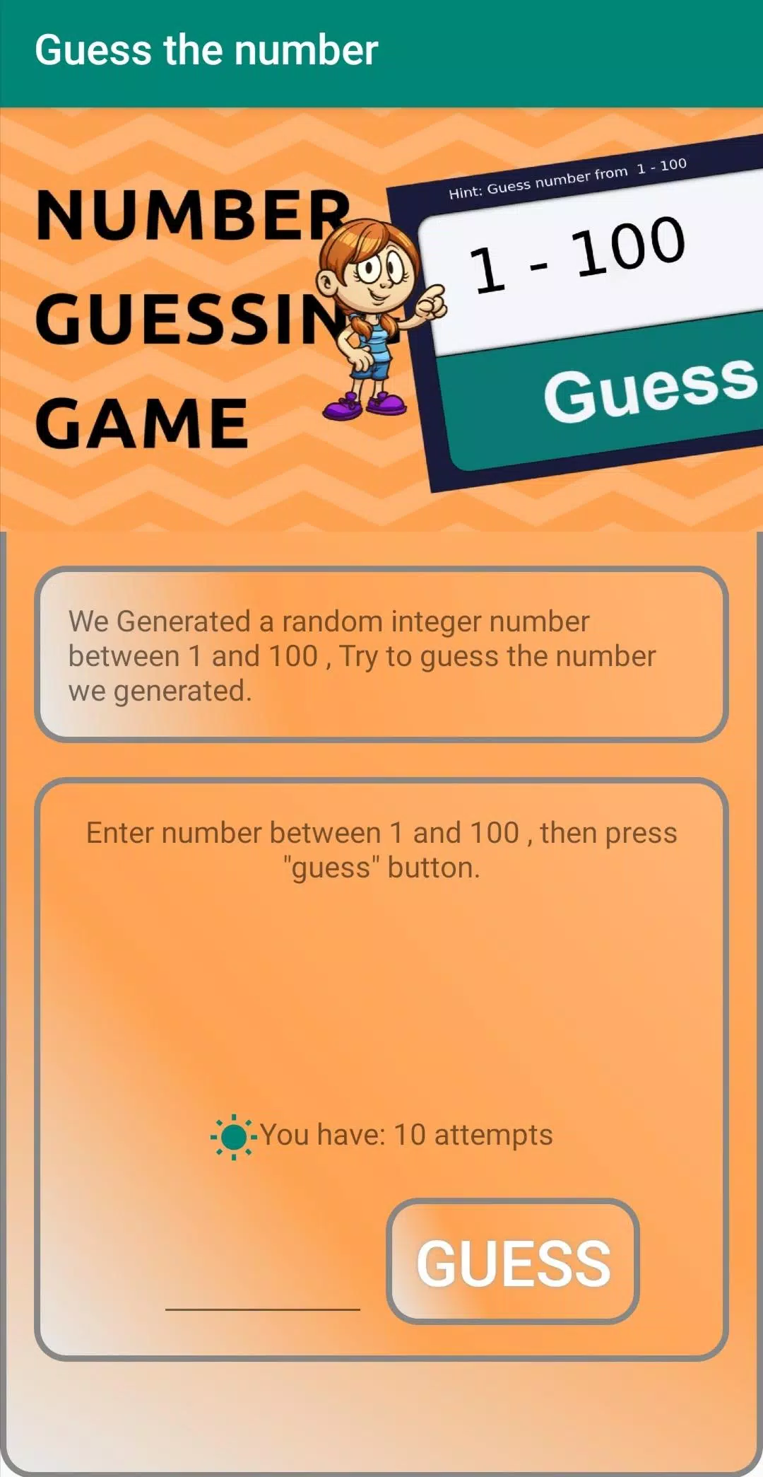 Guess the number Screenshot 2