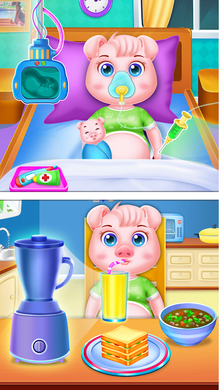 Pinky pig mom newborn Screenshot 3