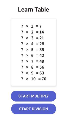 Times Table  - Learn Math應用截圖第2張