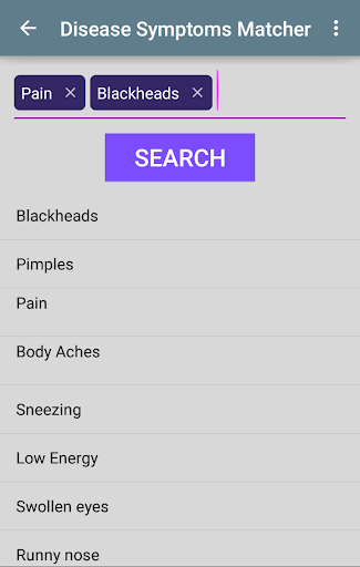 Disease Symptoms Matcher Captura de pantalla 2