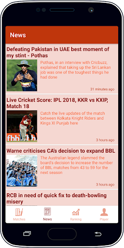 Live Cricket Score & News Captura de pantalla 3