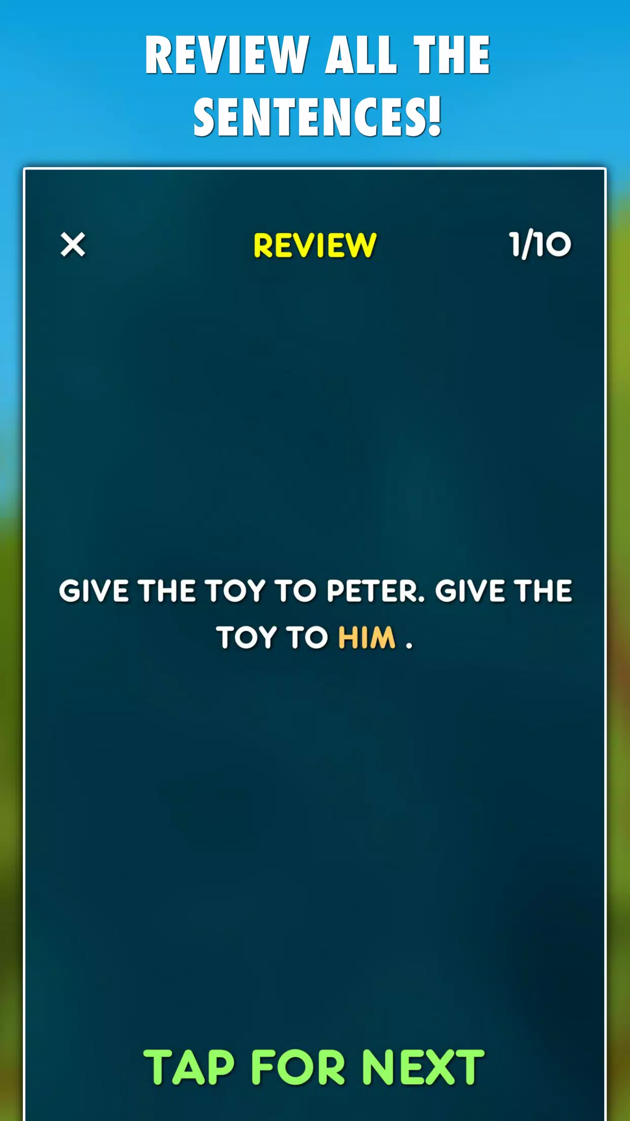 Pronouns Grammar Test Screenshot 4