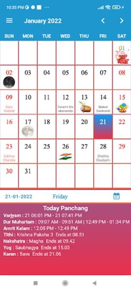 English Calendar Screenshot 4