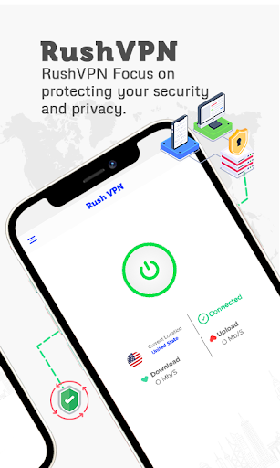 Rush VPN - Secure and Fast VPN स्क्रीनशॉट 1