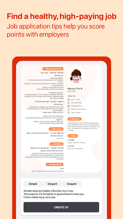 Cover Letter for Job App Capture d'écran 2