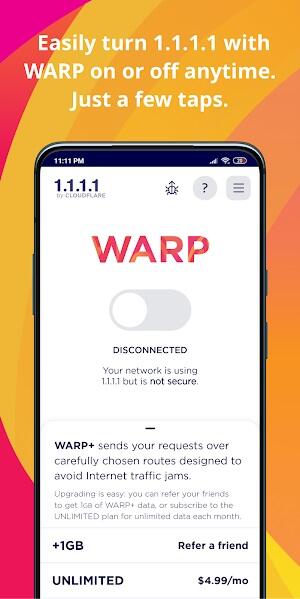 1.1.1.1 + WARP: Safer Internet Capture d'écran 4