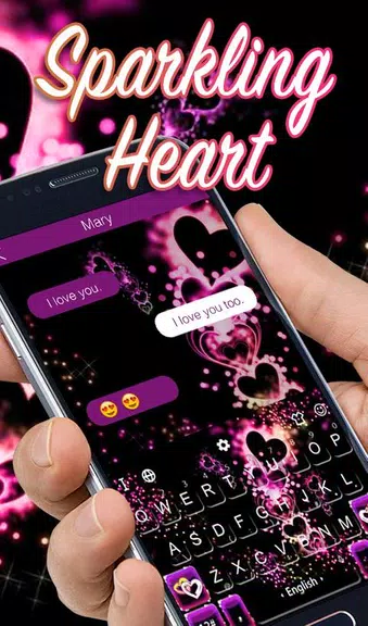 Sparkling Purple Heart Keyboard Theme 스크린샷 2