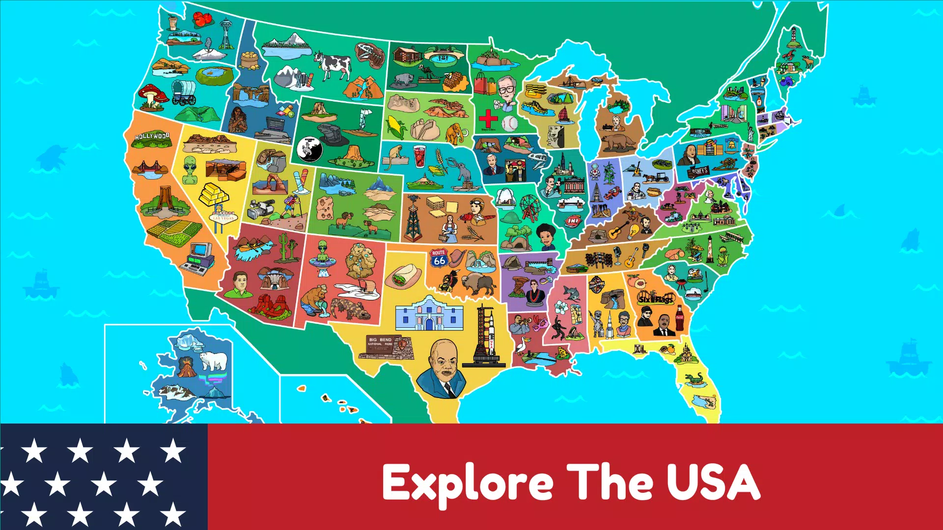 USA Map Kids Geography Games 스크린샷 1