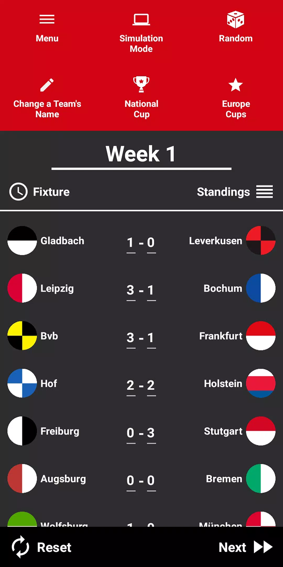 German League Simulator Game Captura de tela 1
