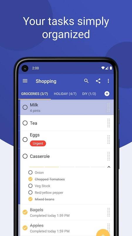 Tareas: lista de tareas Captura de pantalla 1