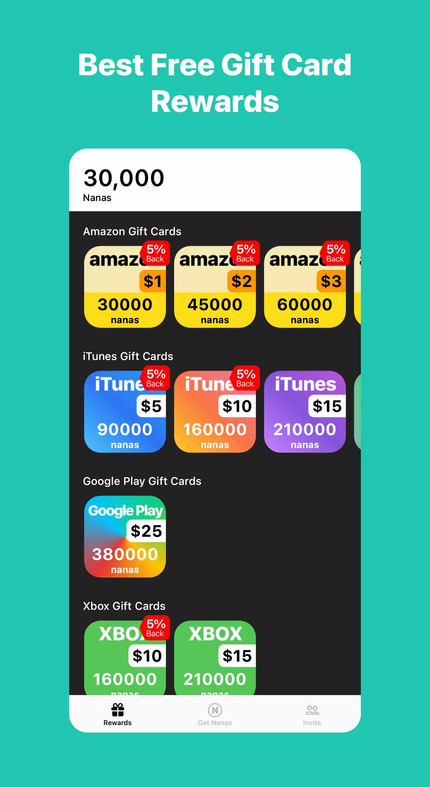 AppNana: Gift Cards Rewards應用截圖第1張