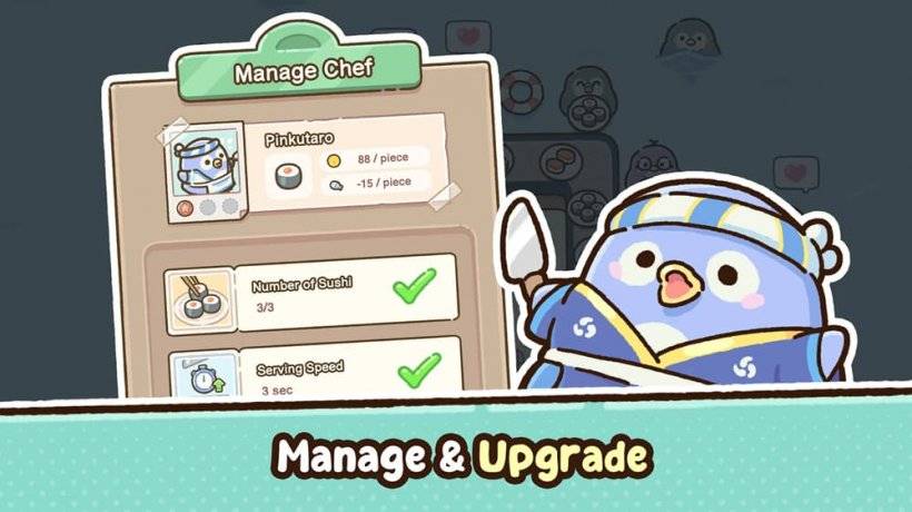 Penguin Sushi Bar upgrade chart