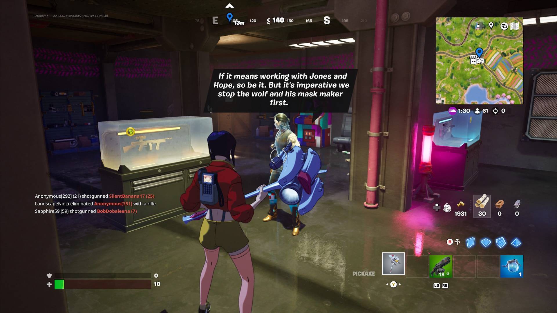 Fortnite 6 장 : 무법자 Midas와의 위치 및 의사 소통