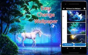 Unicorn Live Wallpapers Captura de tela 1