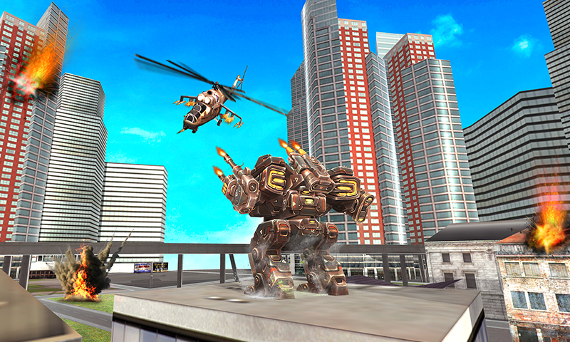 Gunship Helicopter Robot Game 스크린샷 2