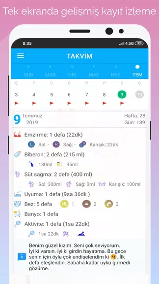 Gün Gün Bebek Bakımı, Takibi應用截圖第3張