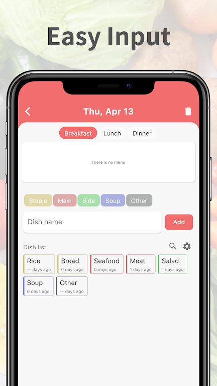 Daily Meal Planner Screenshot 2