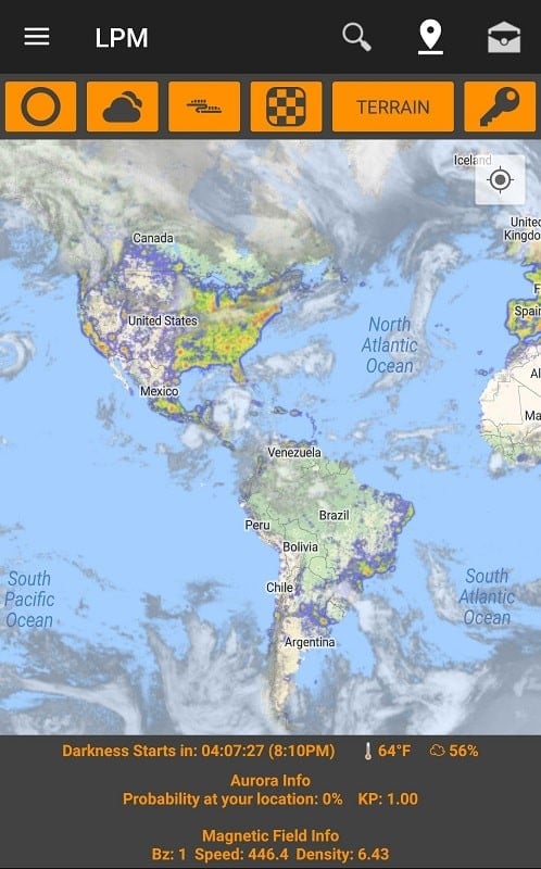 Light Pollution Map - Dark Sky Capture d’écran 3