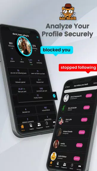 Sarman Instagram Analyzer: Followers & Unfollowers スクリーンショット 1