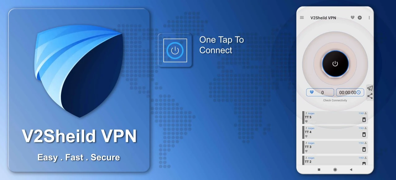 V2shield VPN: fast & private Captura de pantalla 1