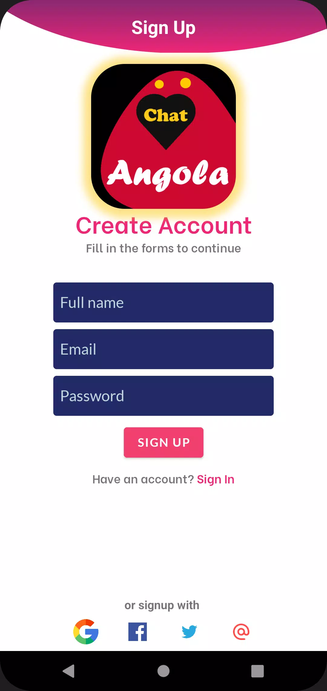 Angola dating app chat rooms Screenshot 1